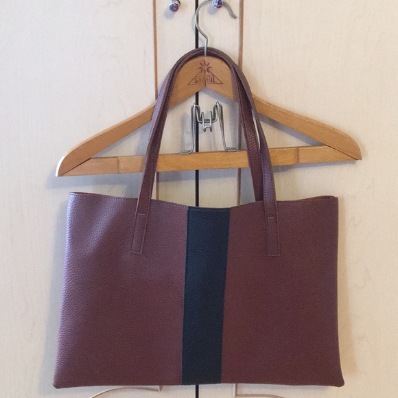 Vince Camuto Brown and Black Tote Bag - Picture 2 of 4